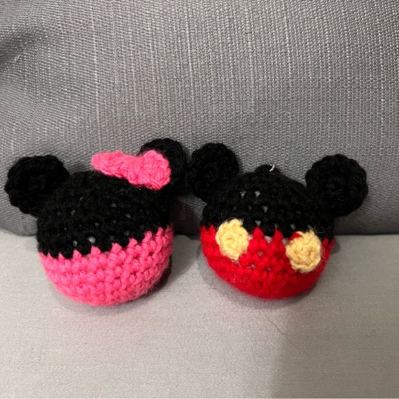 Minnie & Mickey Mouse Handmade Crochet Keychain Gift Set - Picture 3 of 6